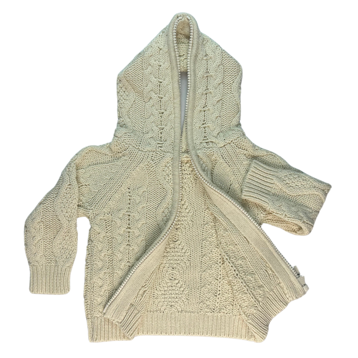 Fisherman Hooded Backzip Sweater