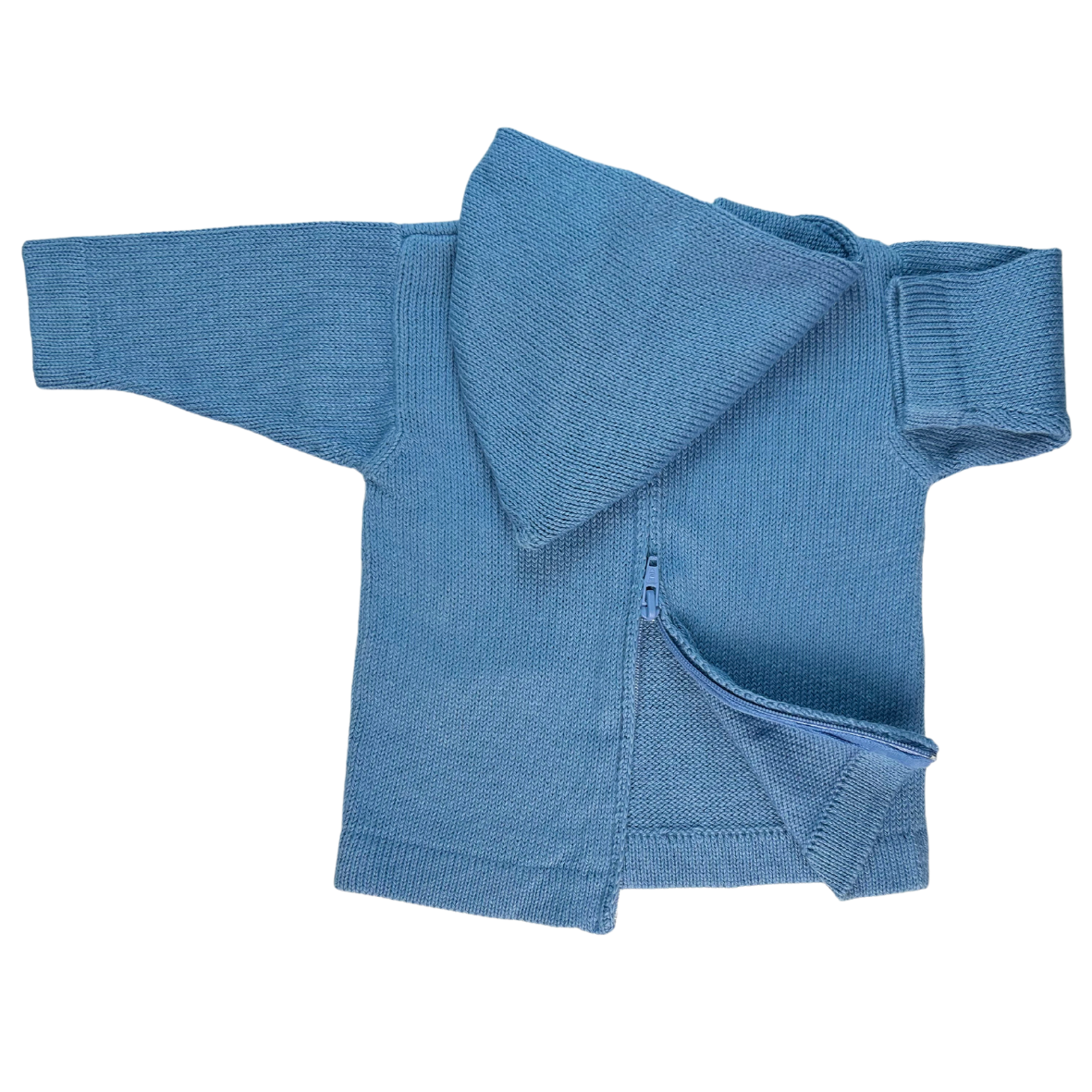Hooded Backzip Whale Sweater Blue