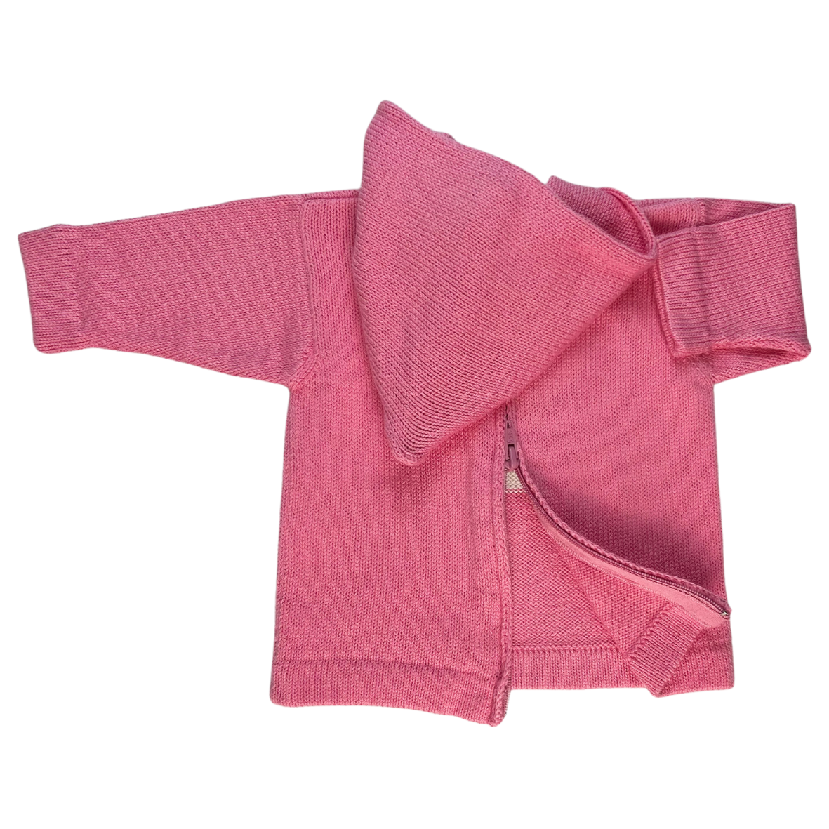 Hooded Backzip Whale Sweater Pink