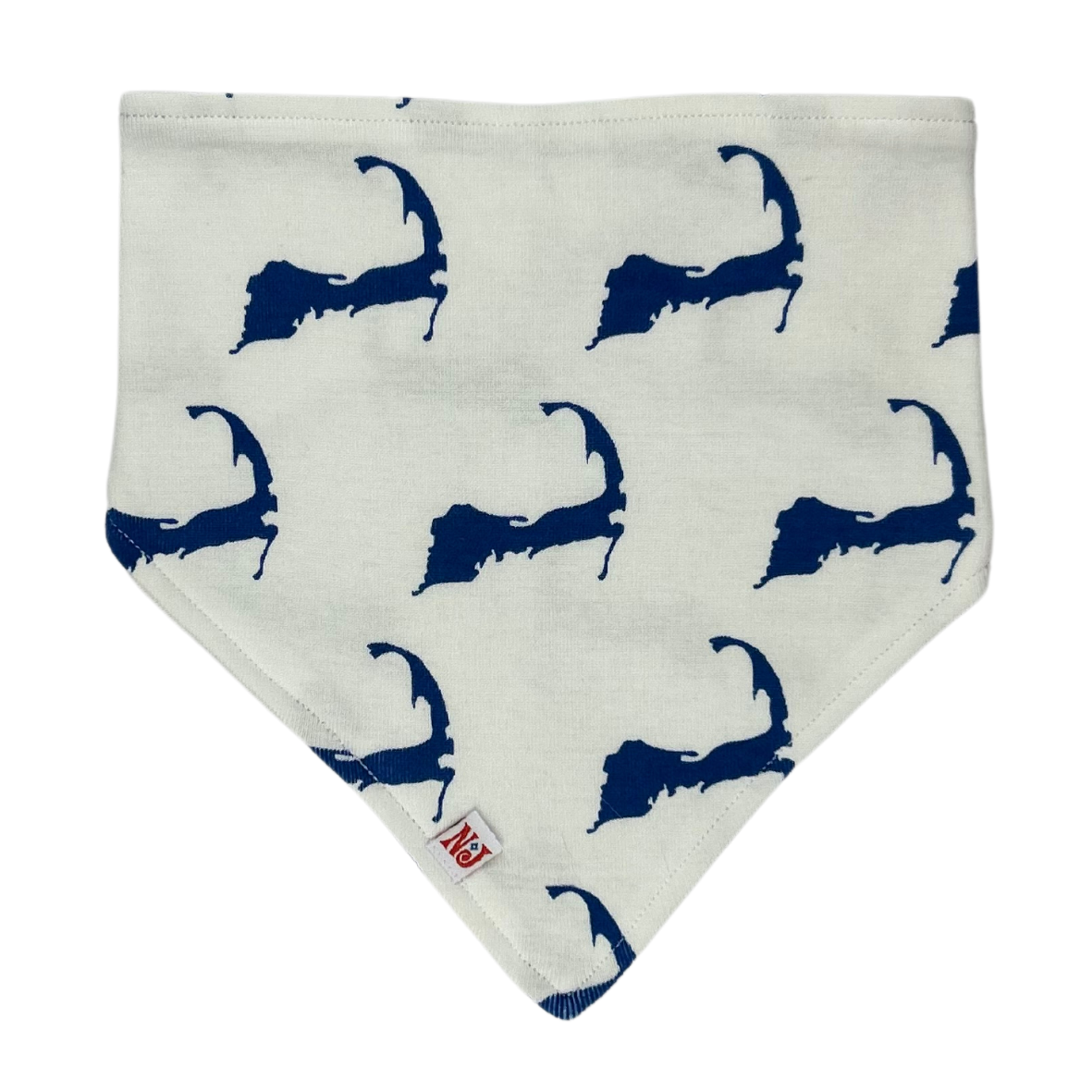 Cape Cod Map Bandana Bib Blue