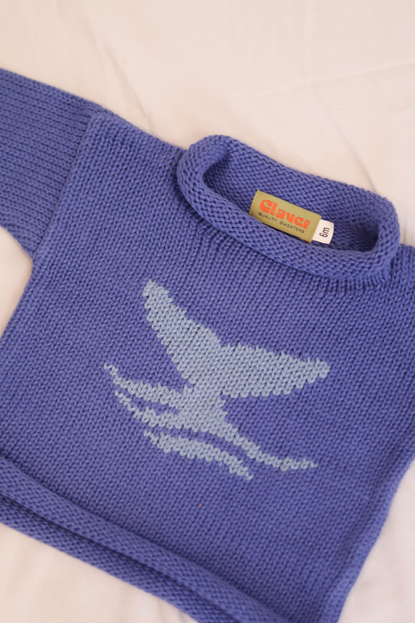 Roll Neck Whale Tail Sweater Purple