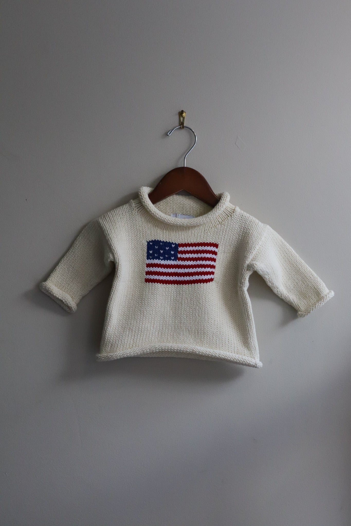 Roll Neck American Flag Sweater