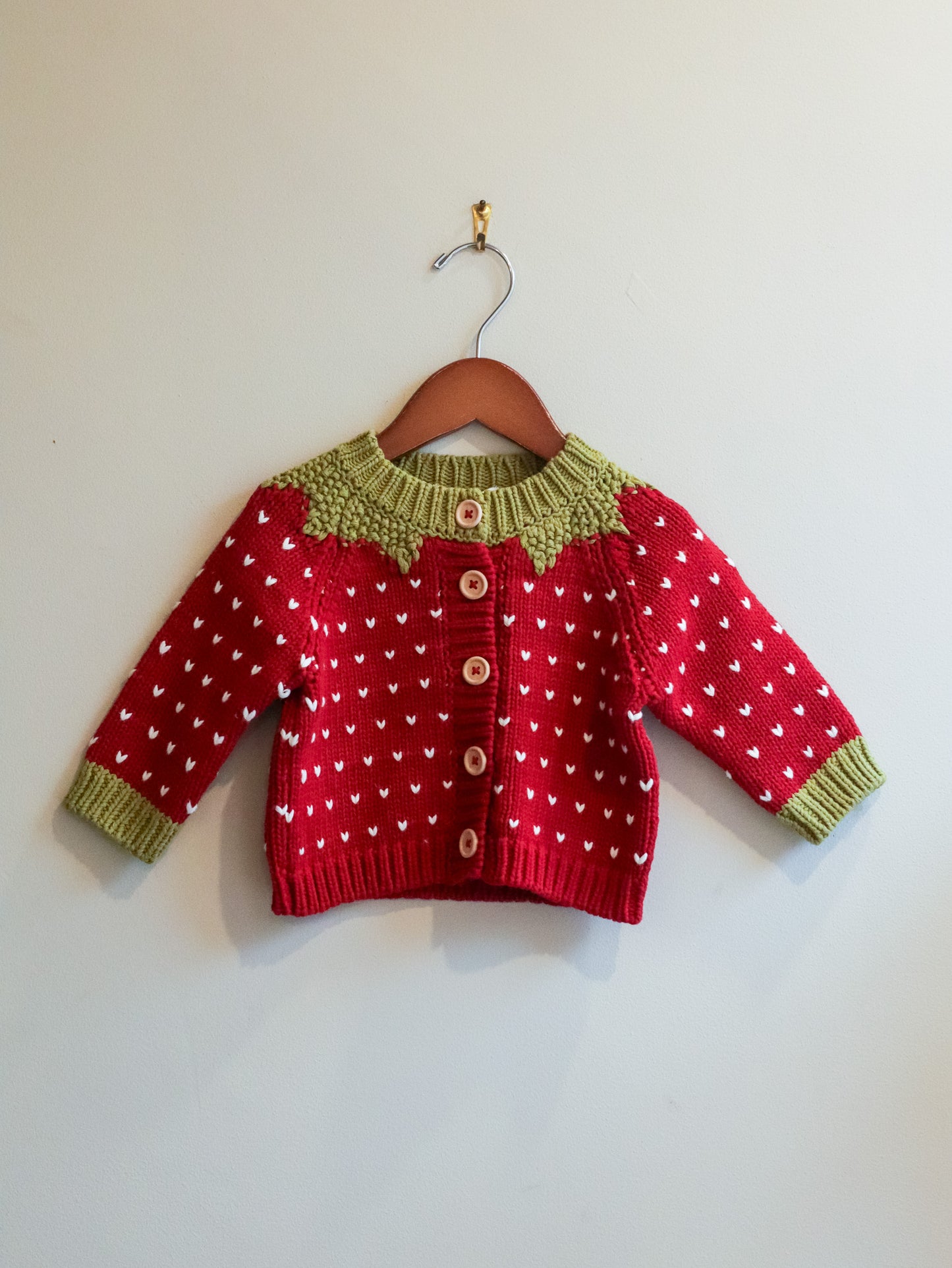 Cotton Strawberry Cardigan