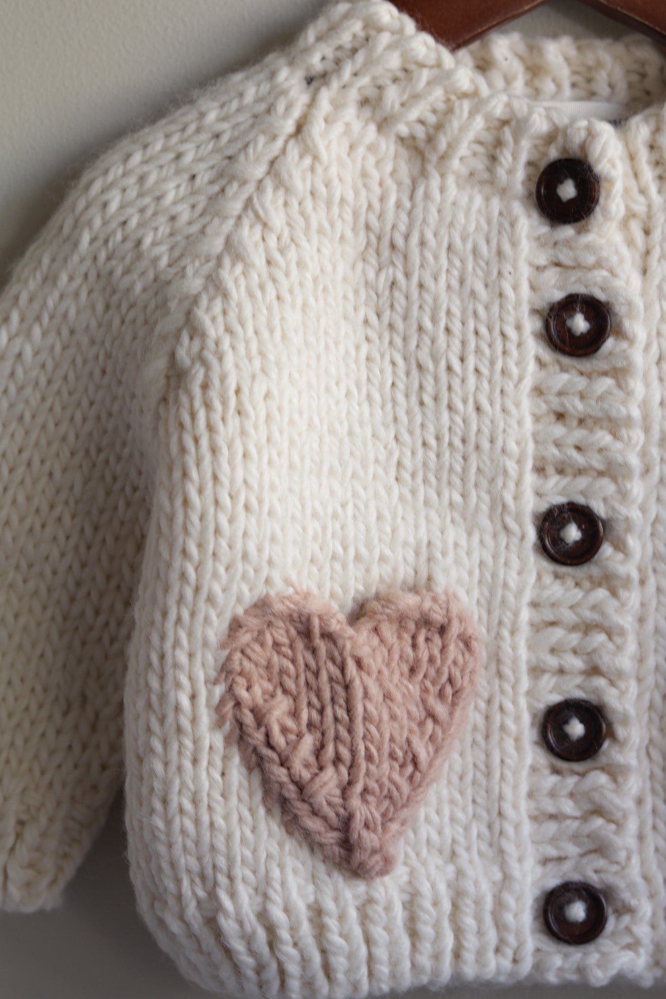 Heart Cardigan, Blush
