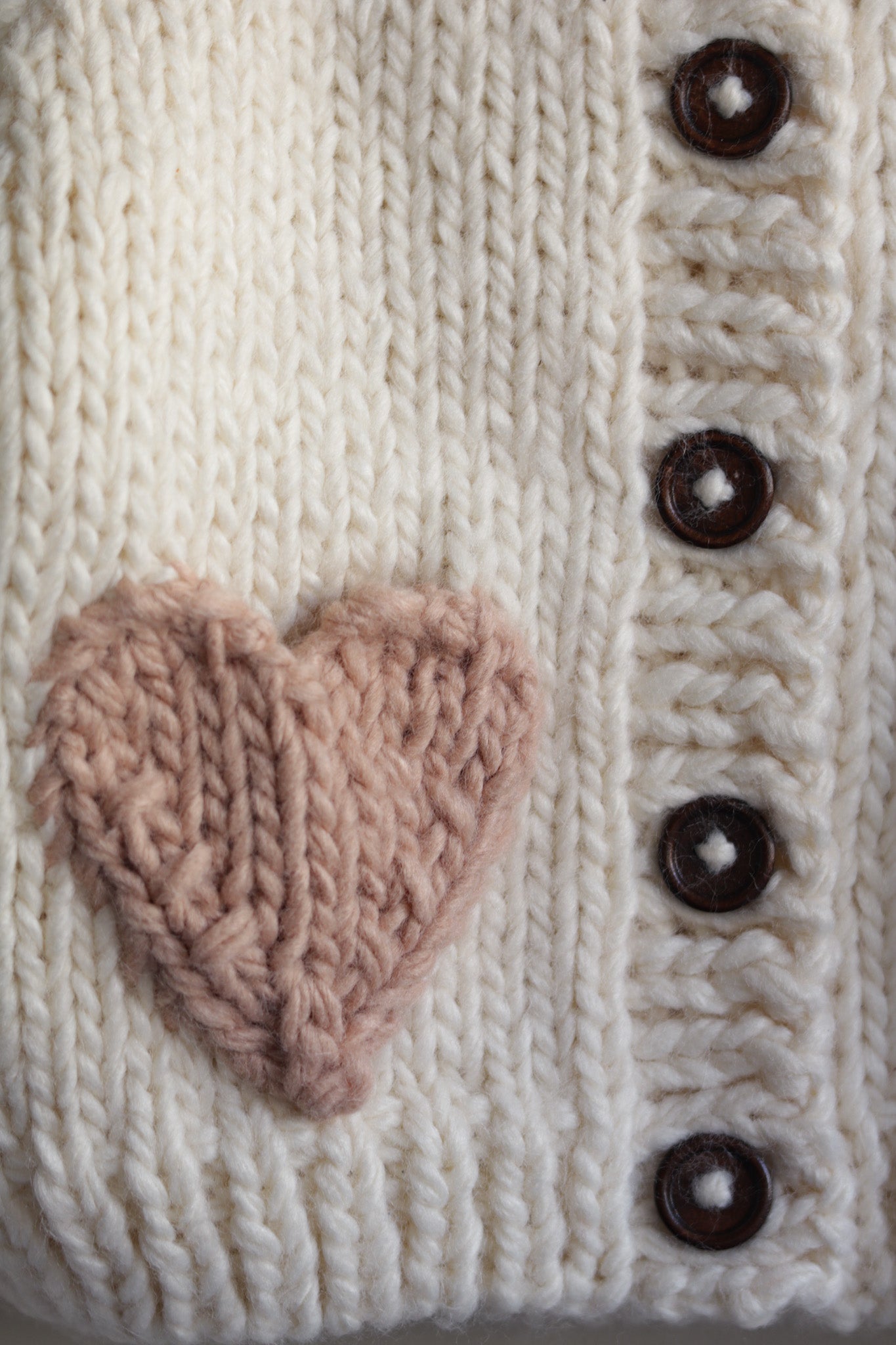 Heart Cardigan, Blush