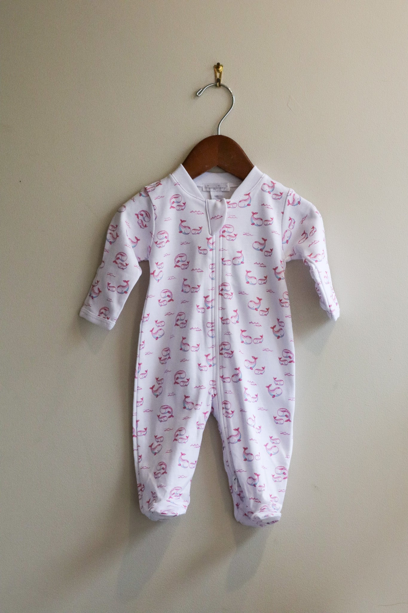 Whale Pods Footie Pink