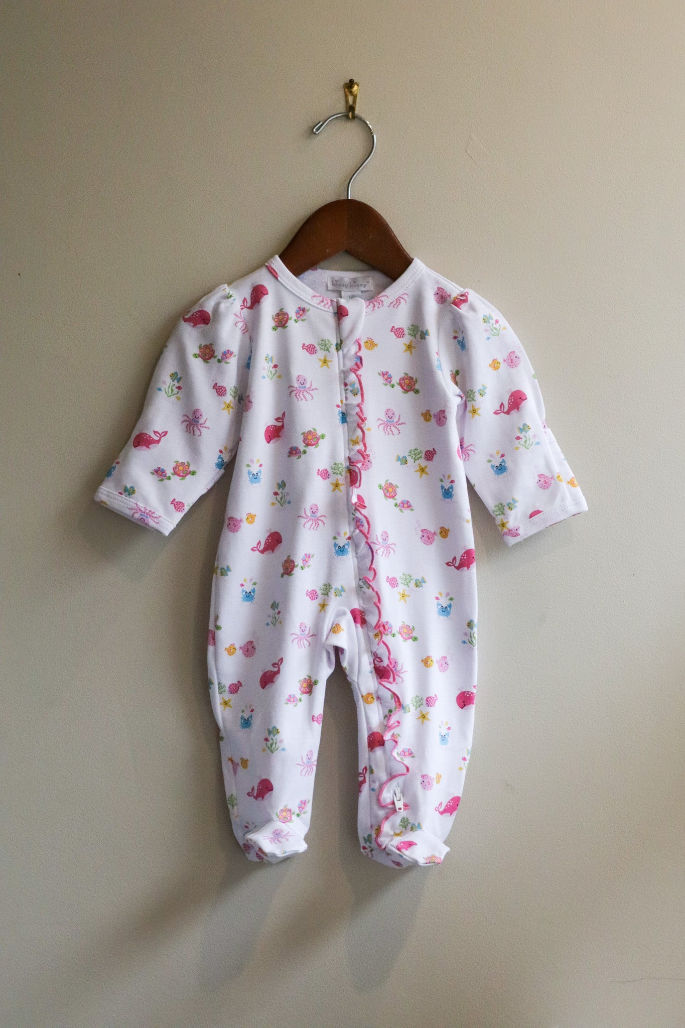 Ocean Antics Footie Pink