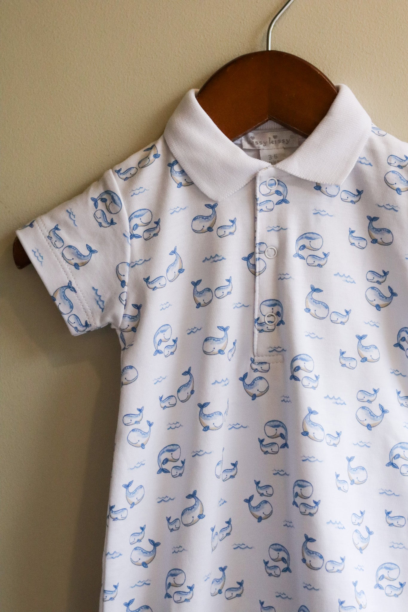 Short Playsuit Whale Pods Blue
