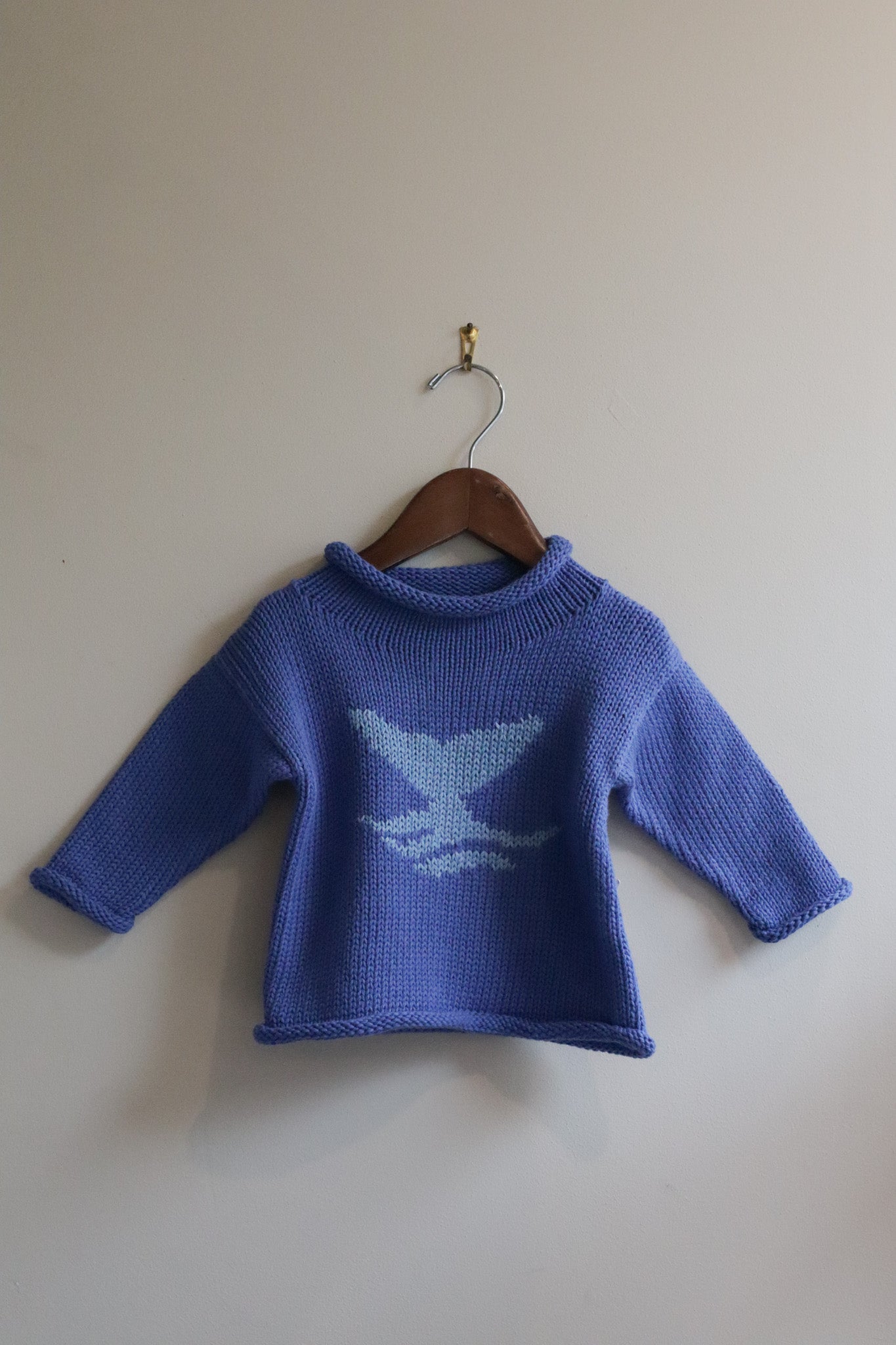Roll Neck Whale Tail Sweater Purple