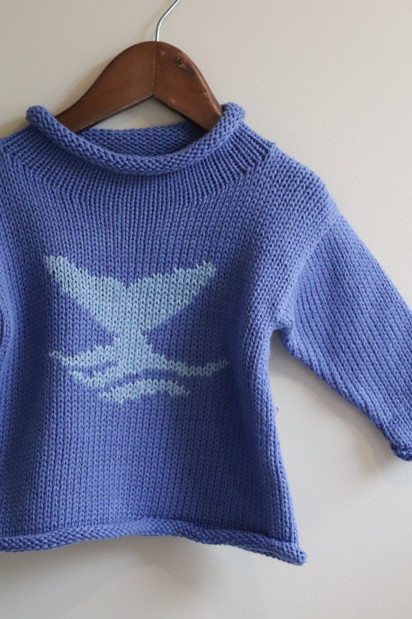 Roll Neck Whale Tail Sweater Purple