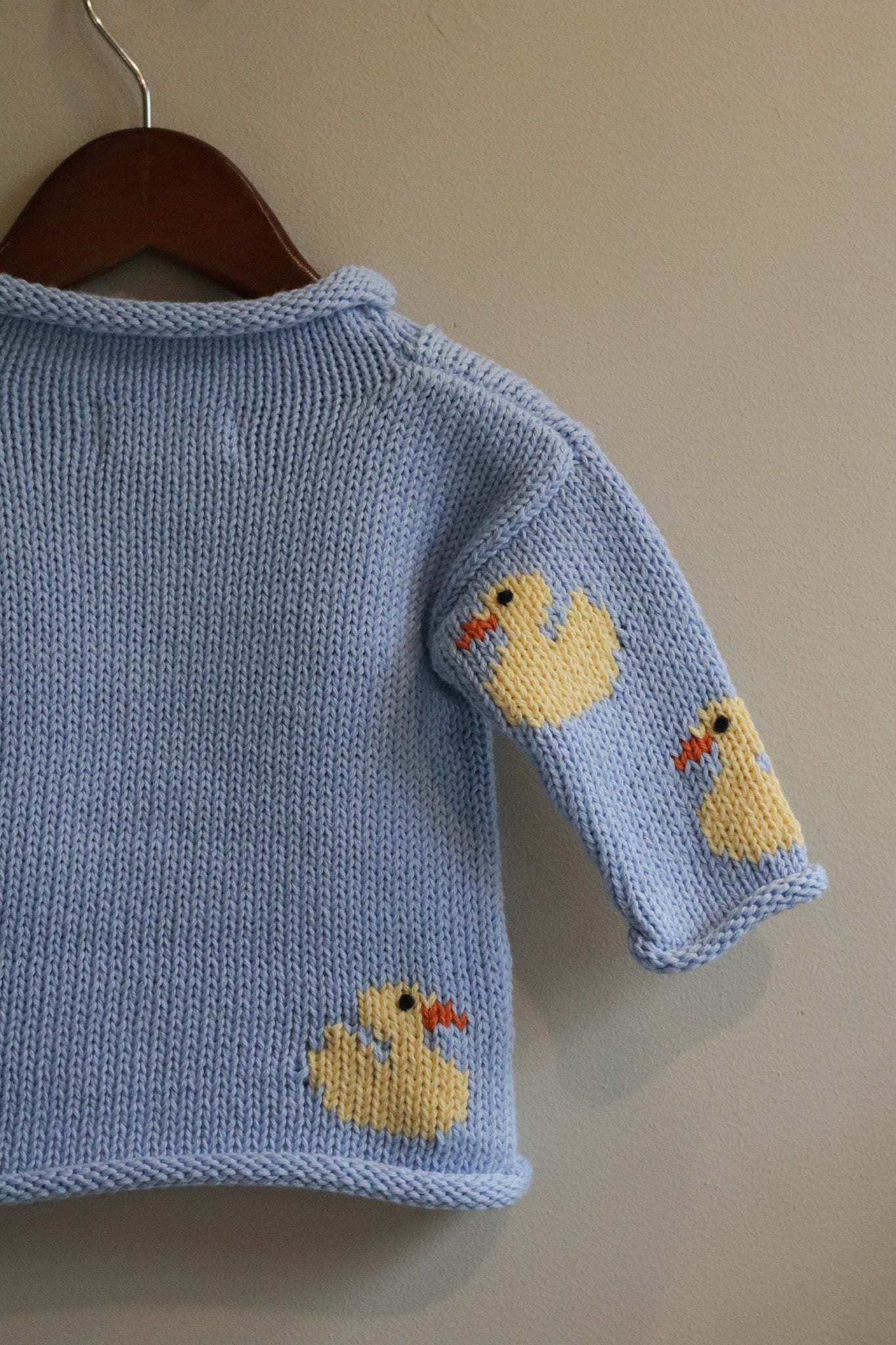 Roll Neck Ducks All Over Sweater Blue