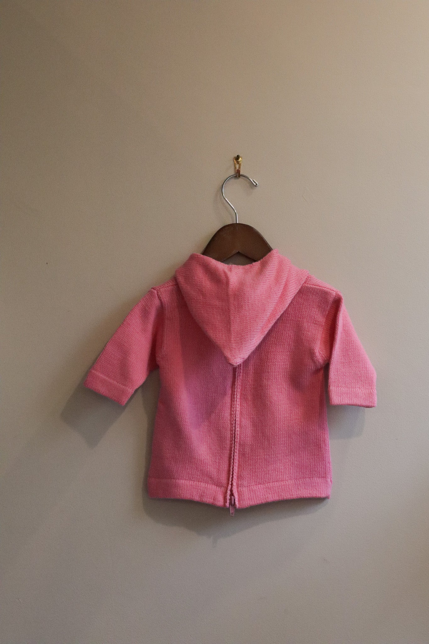 Hooded Backzip Whale Sweater Pink