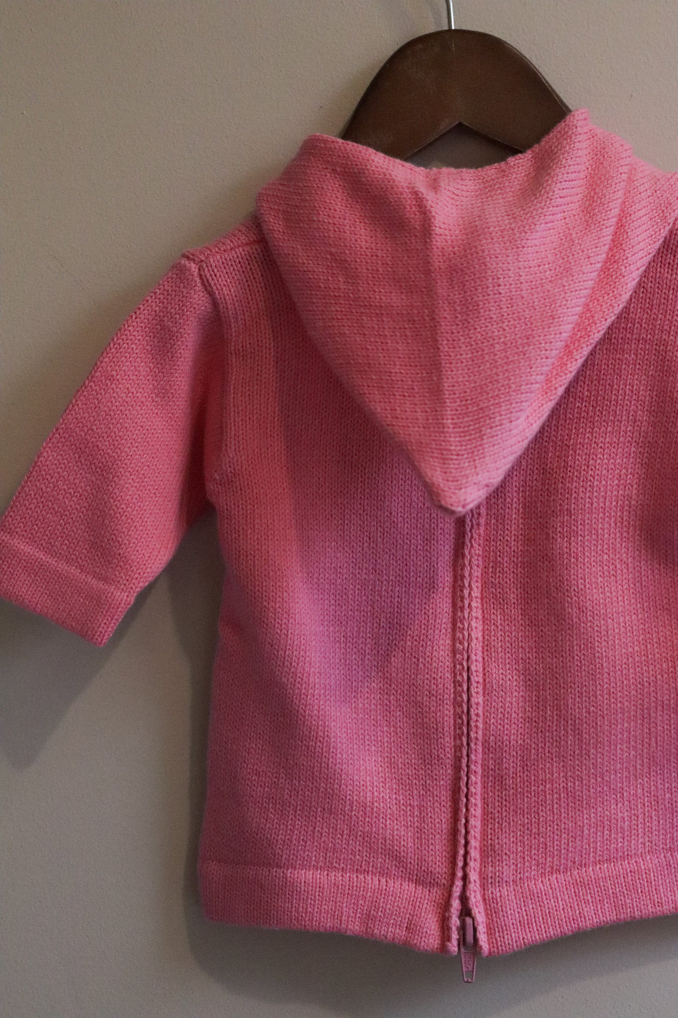 Hooded Backzip Whale Sweater Pink