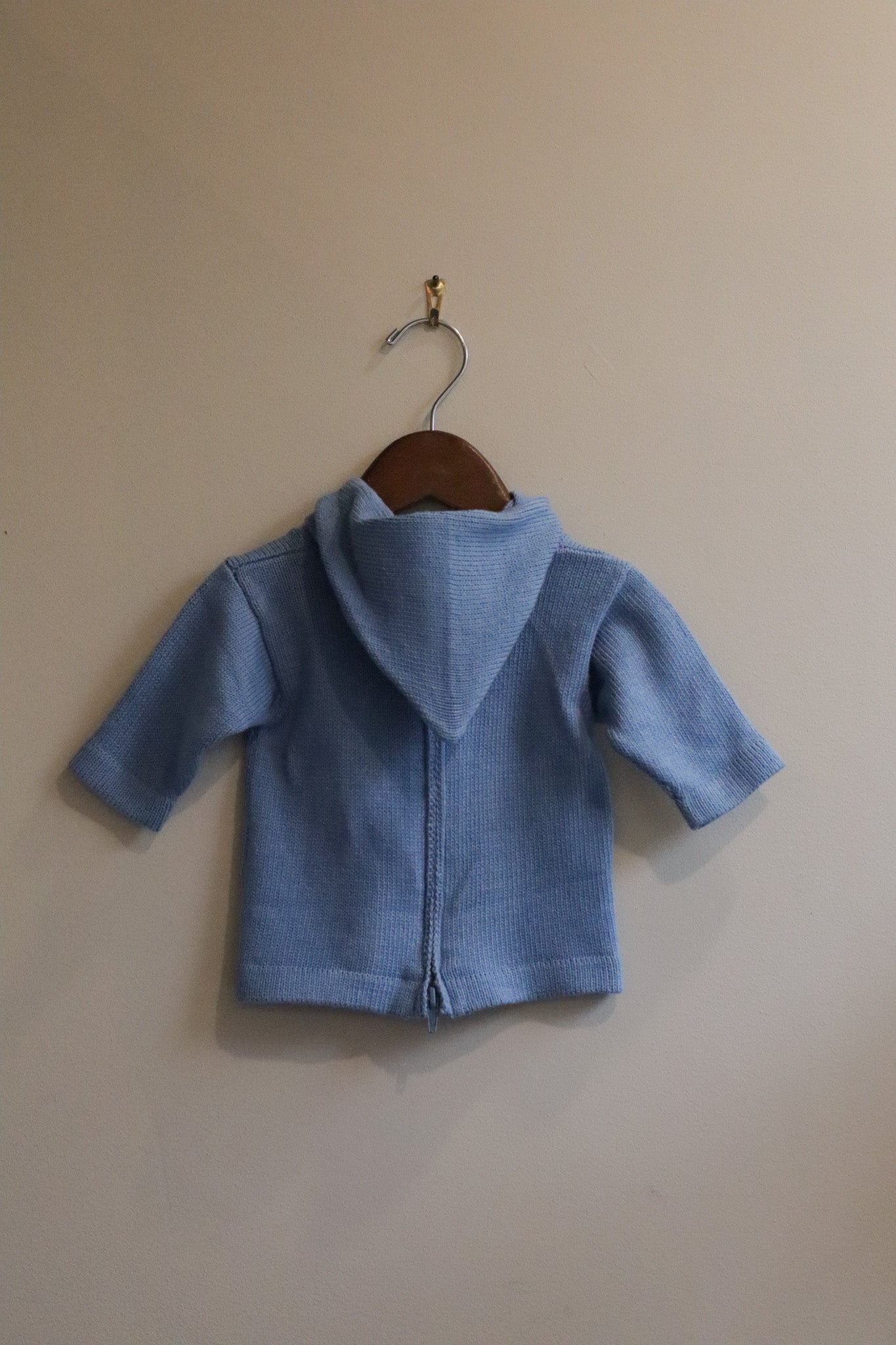 Hooded Backzip Whale Sweater Blue
