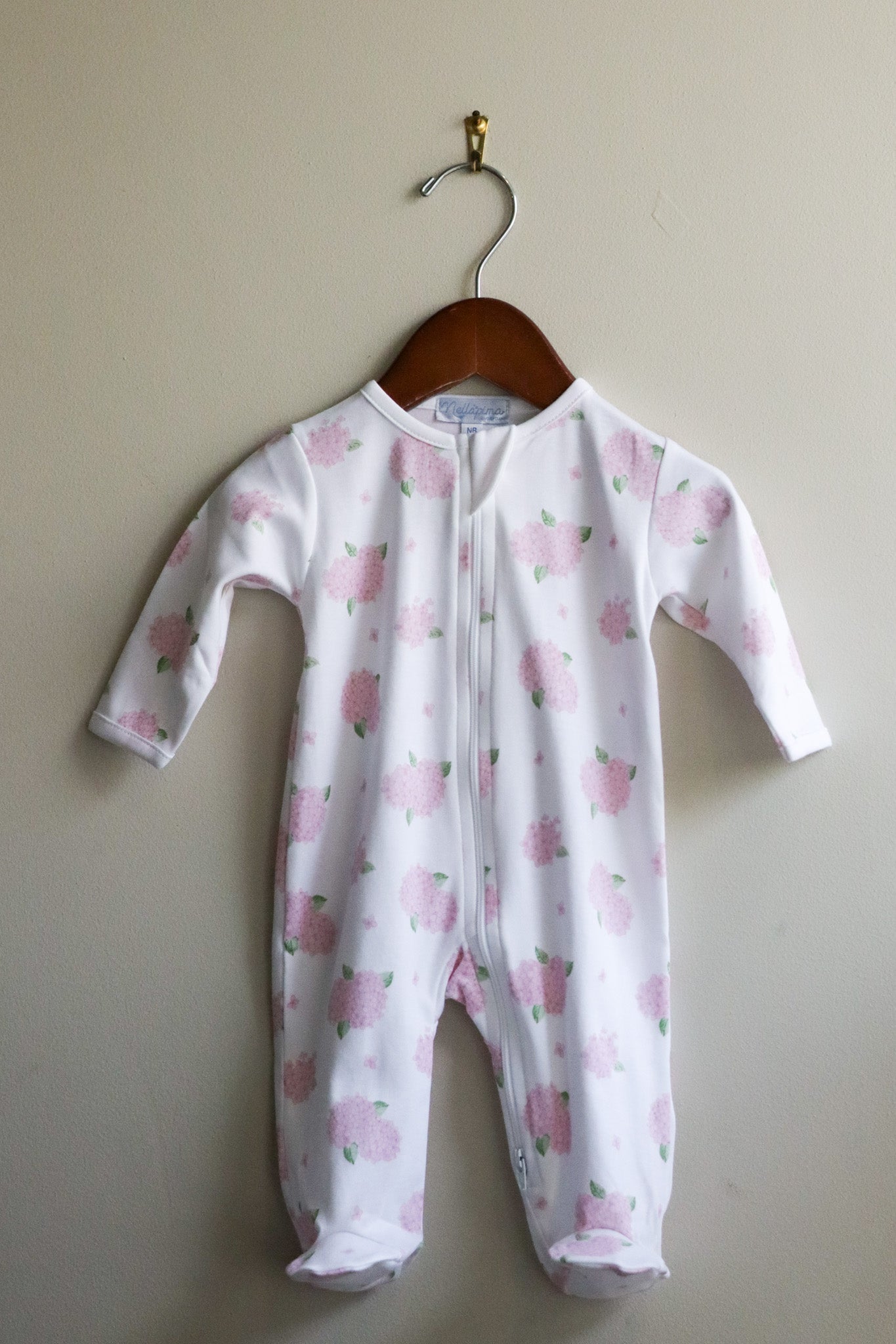 Hydrangeas Zipper Footie