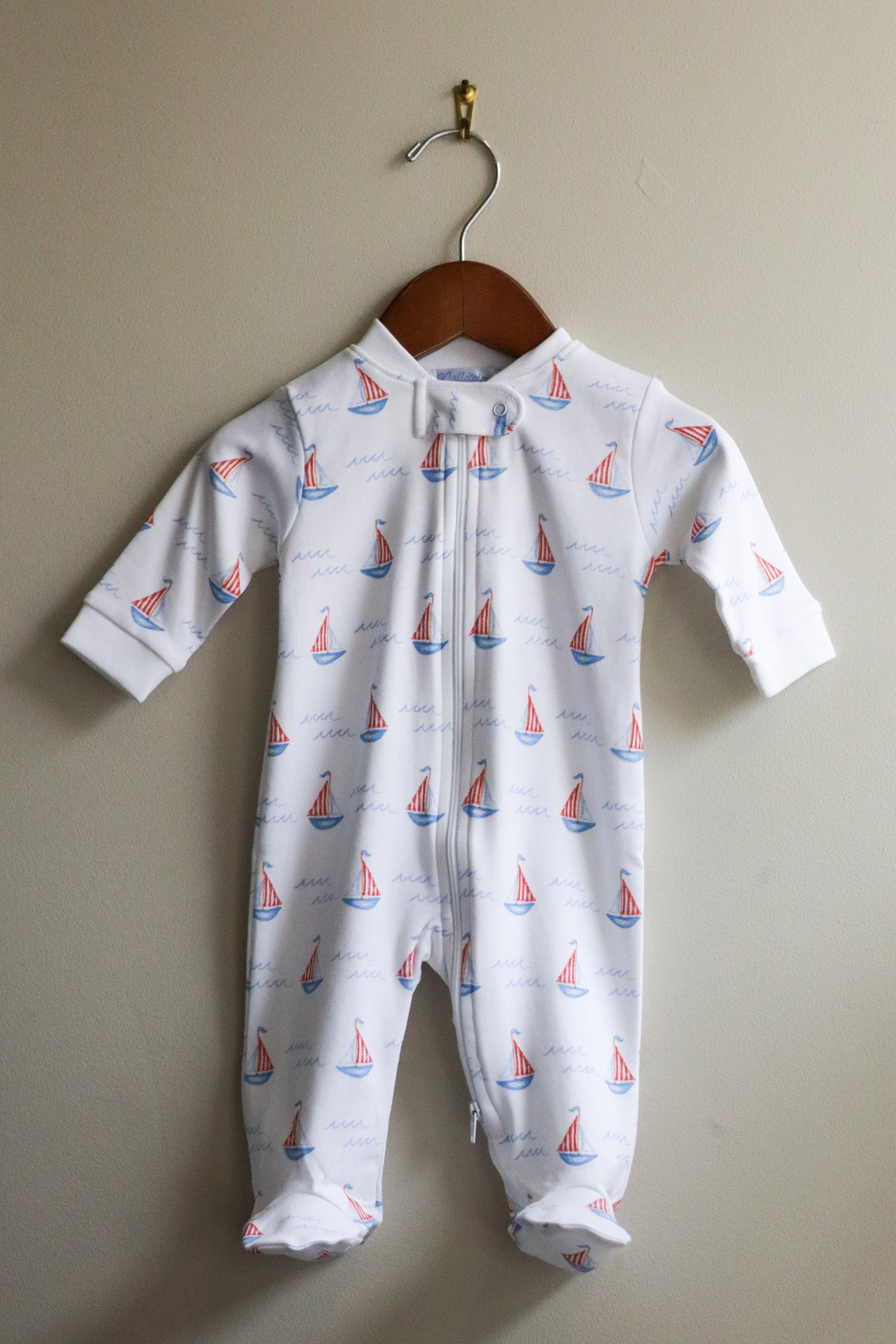 Sailboats Zipper Footie
