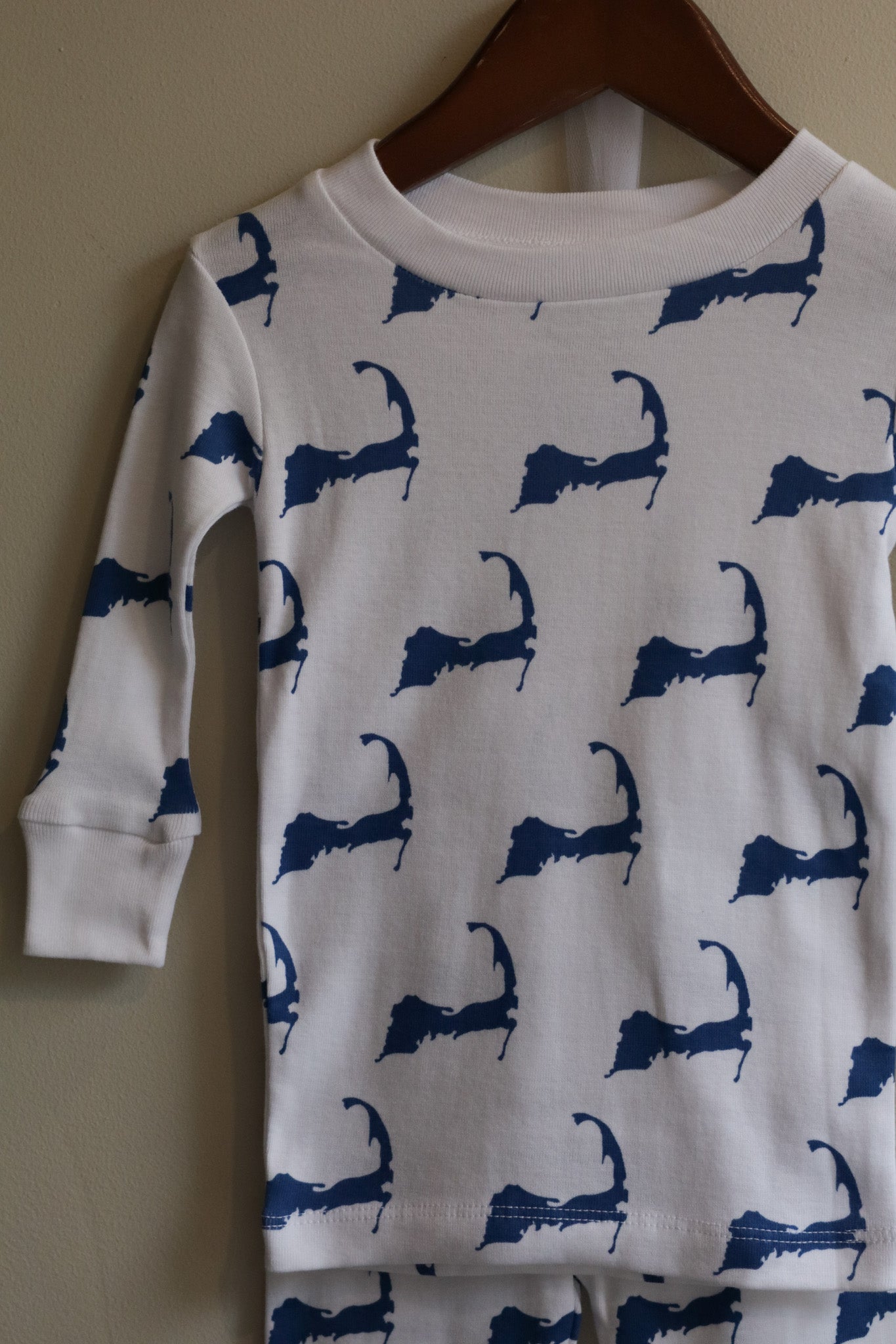 Cape Cod Map Two Piece Pajamas Blue