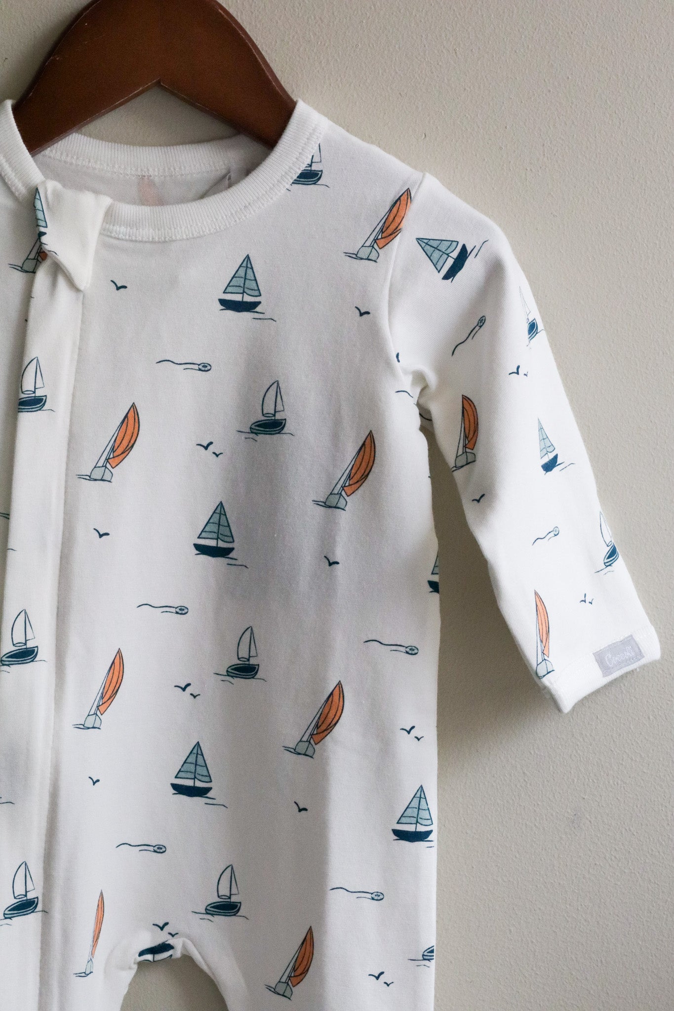 Cotton Modal Zipper Footie Boats