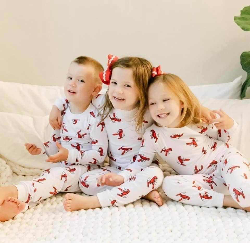 Lobster Two Piece Pajamas Red