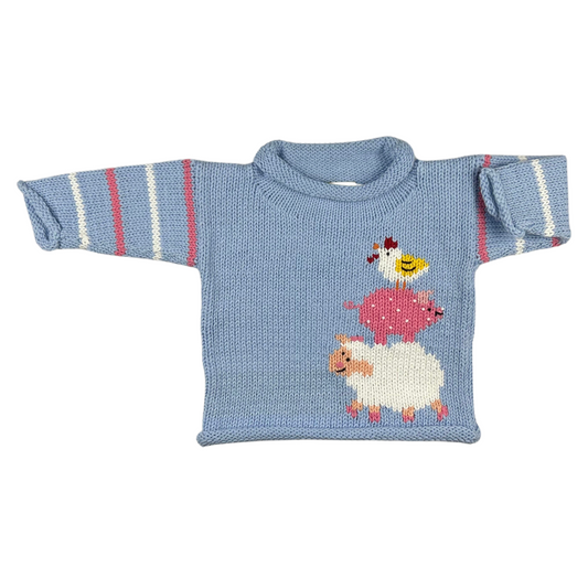 Roll Neck Animal Stack Sweater
