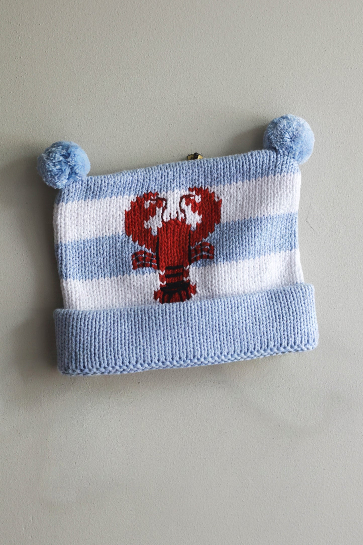 Striped Lobster Pom Pom Hat