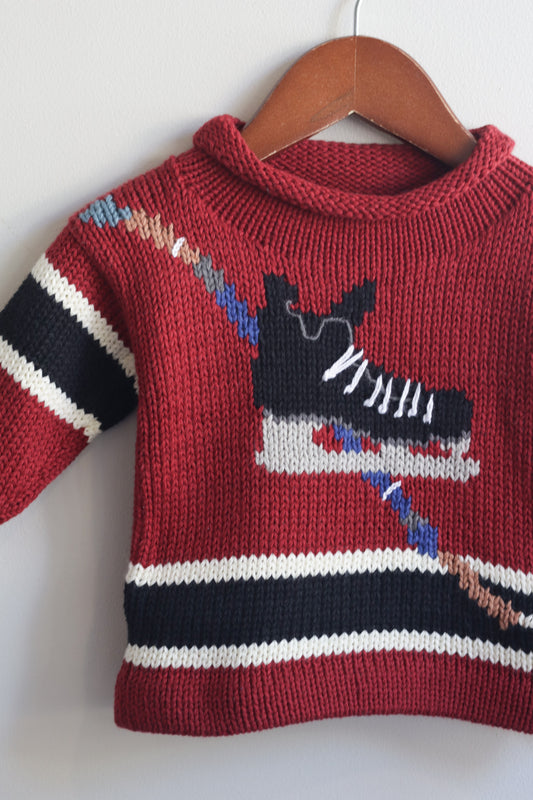 Roll Neck Hockey Sweater Burgundy