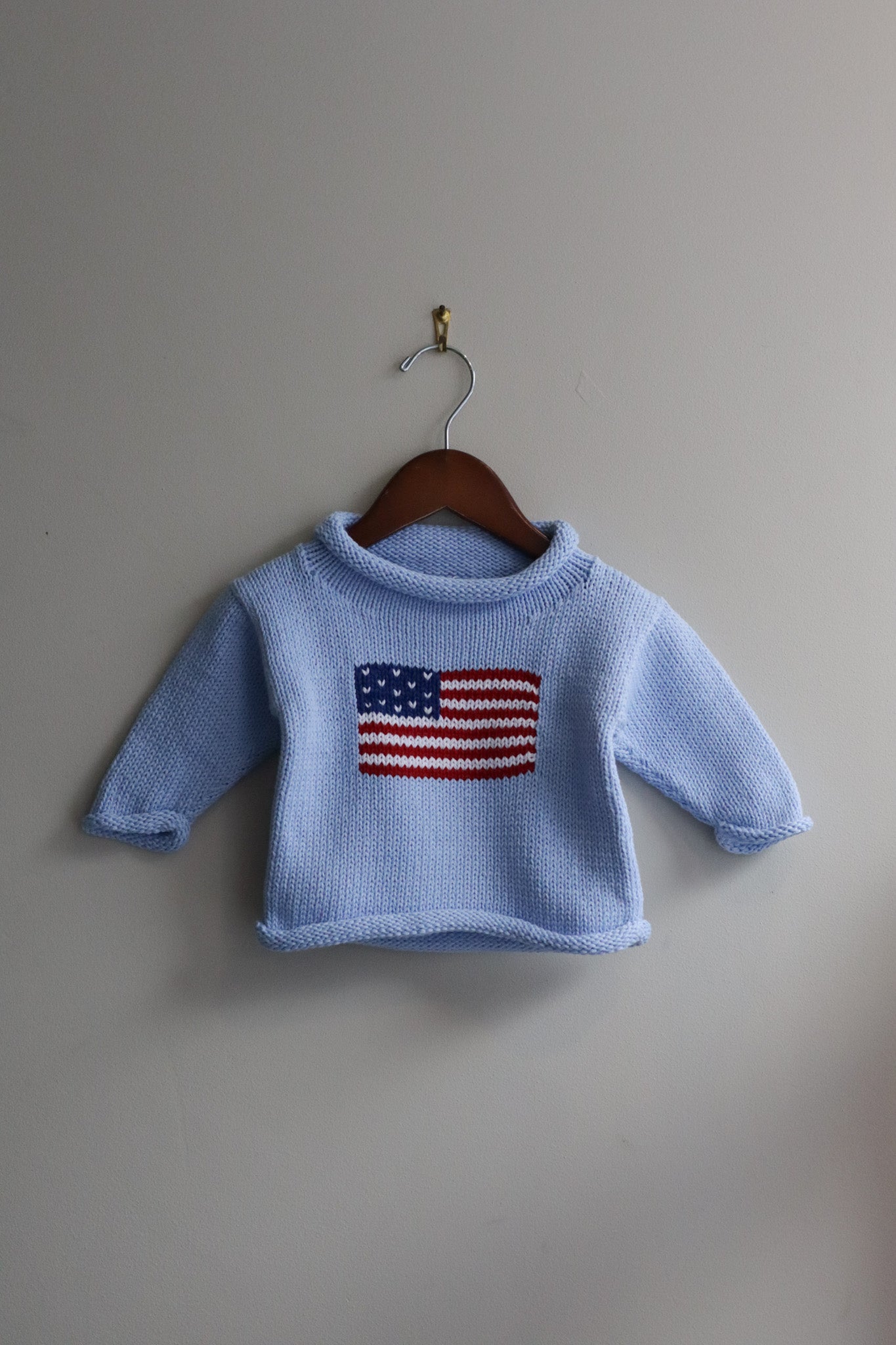 Roll Neck American Flag Sweater