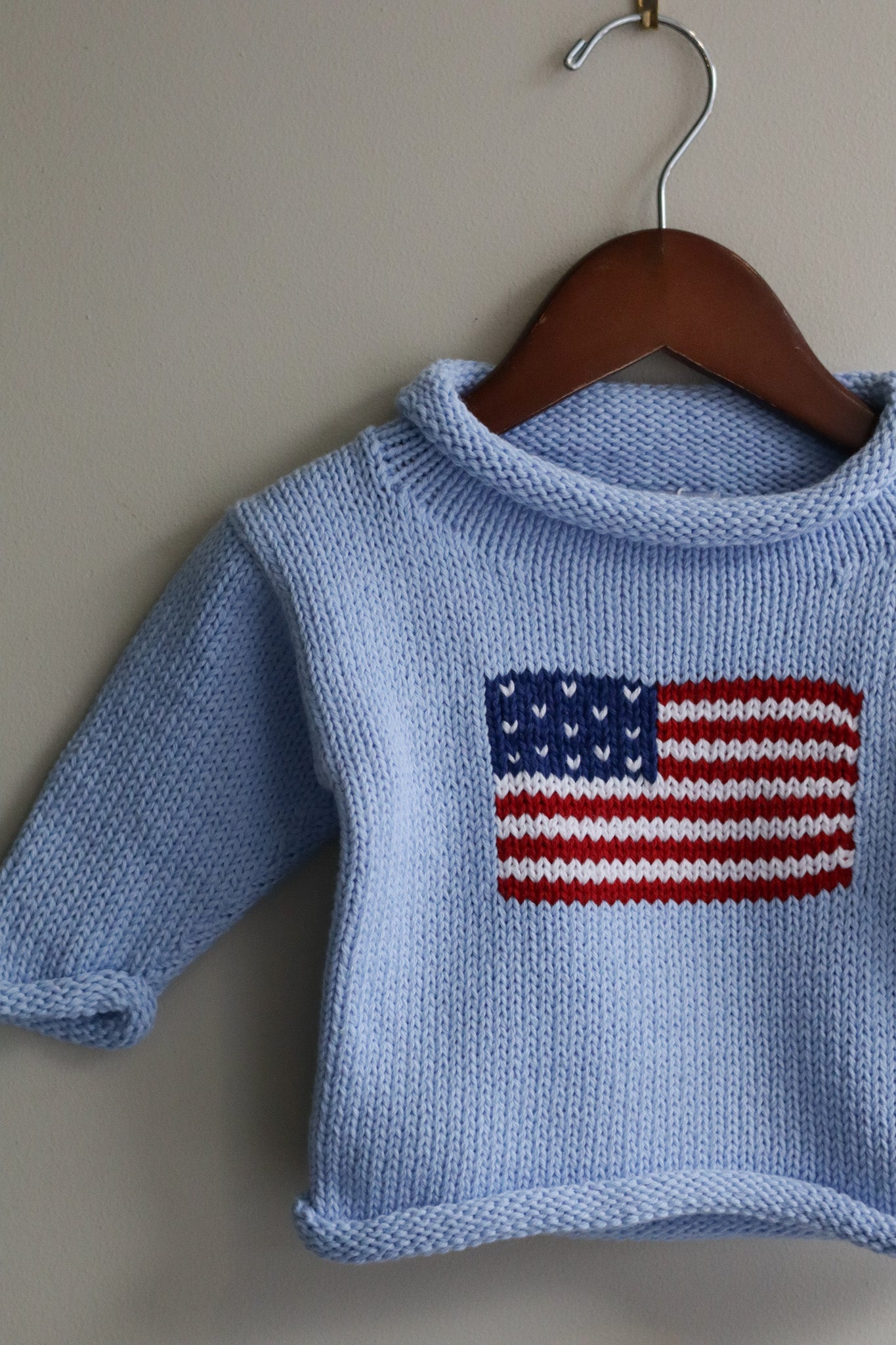 Roll Neck American Flag Sweater