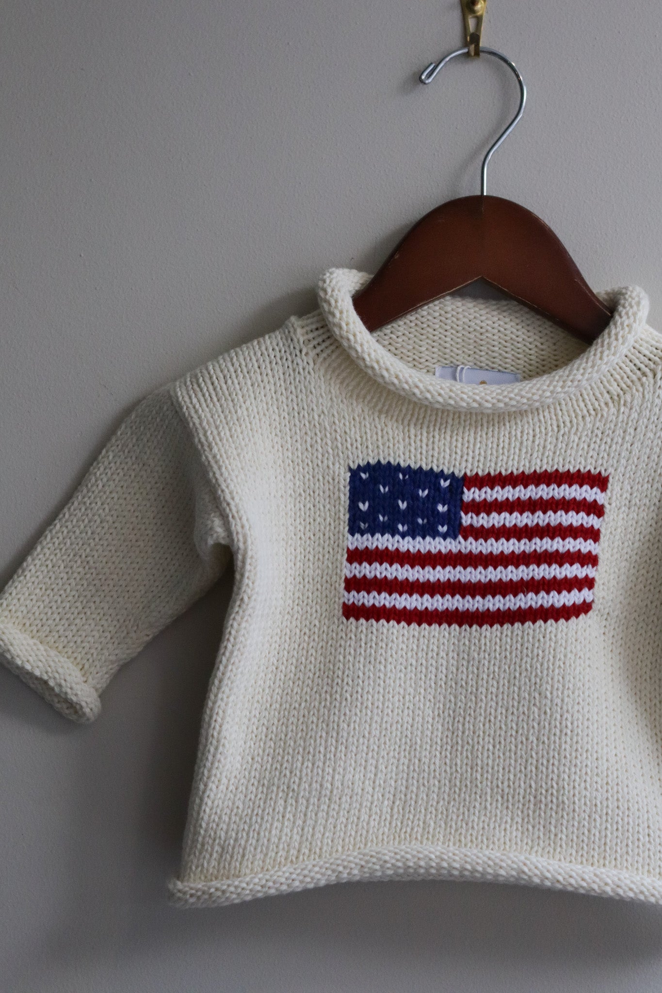 Roll Neck American Flag Sweater