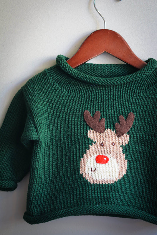 Roll Neck Reindeer Sweater