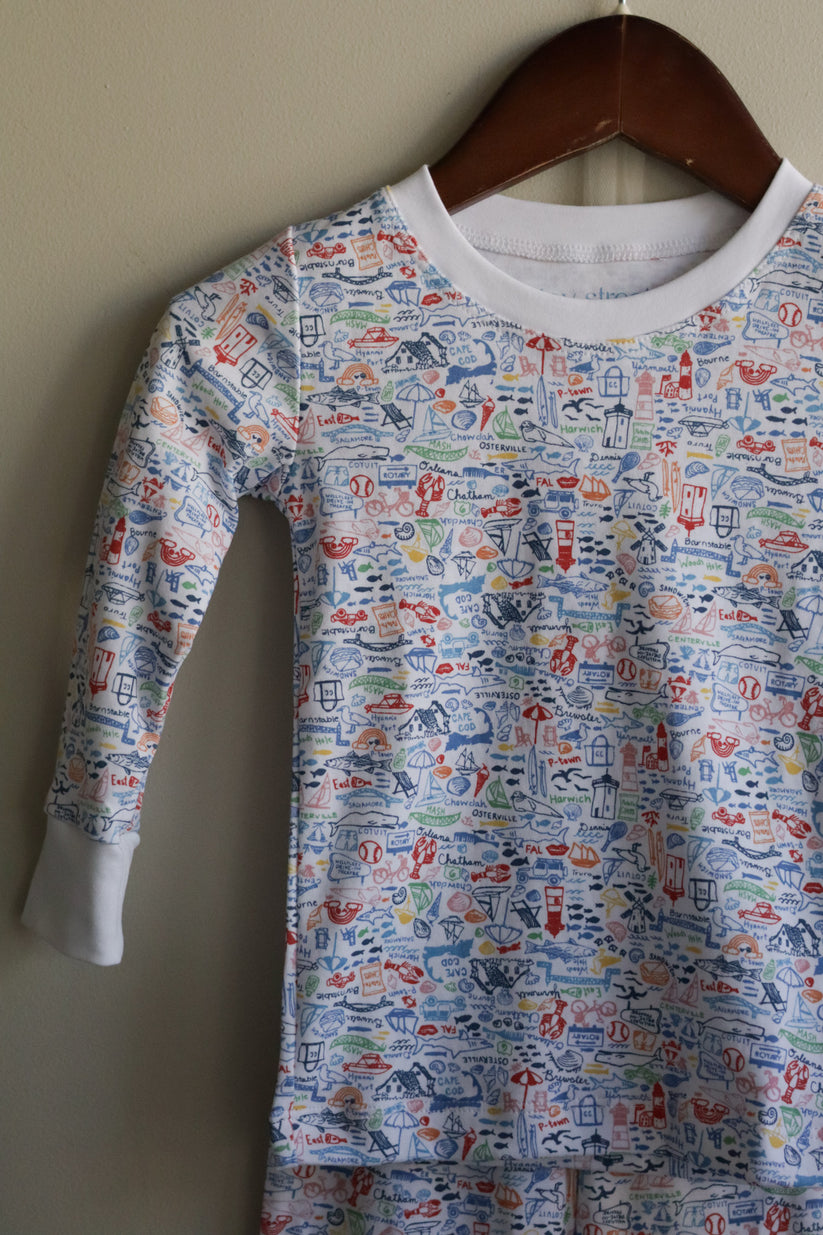 Cape Cod Doodle Two Piece Pajama – Caline for Kids