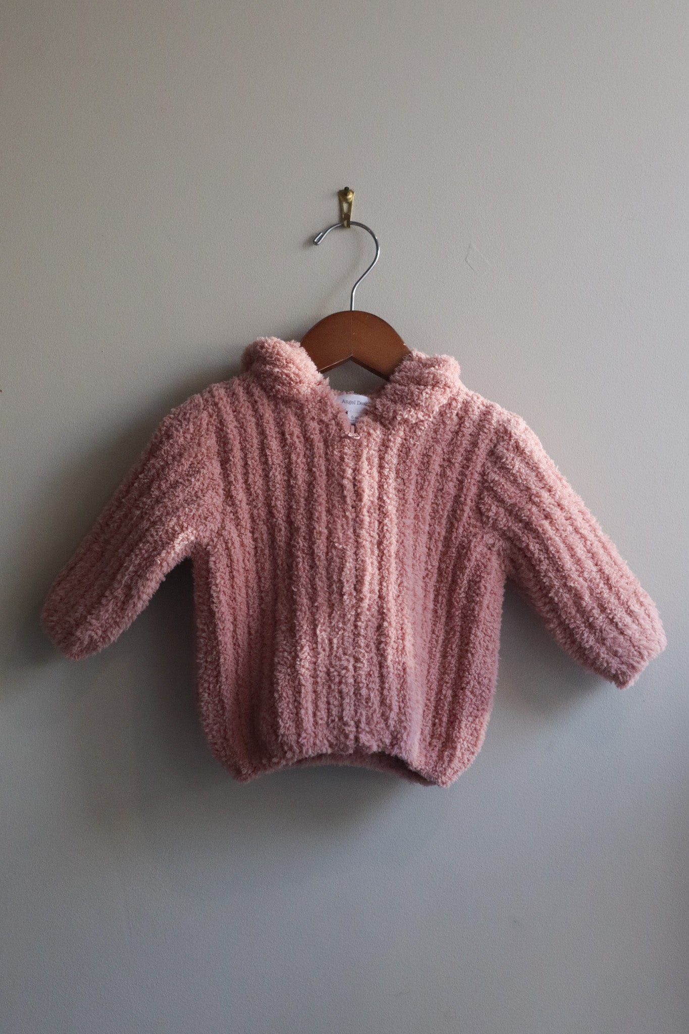 Chenille Hooded Jacket with Striped Texture