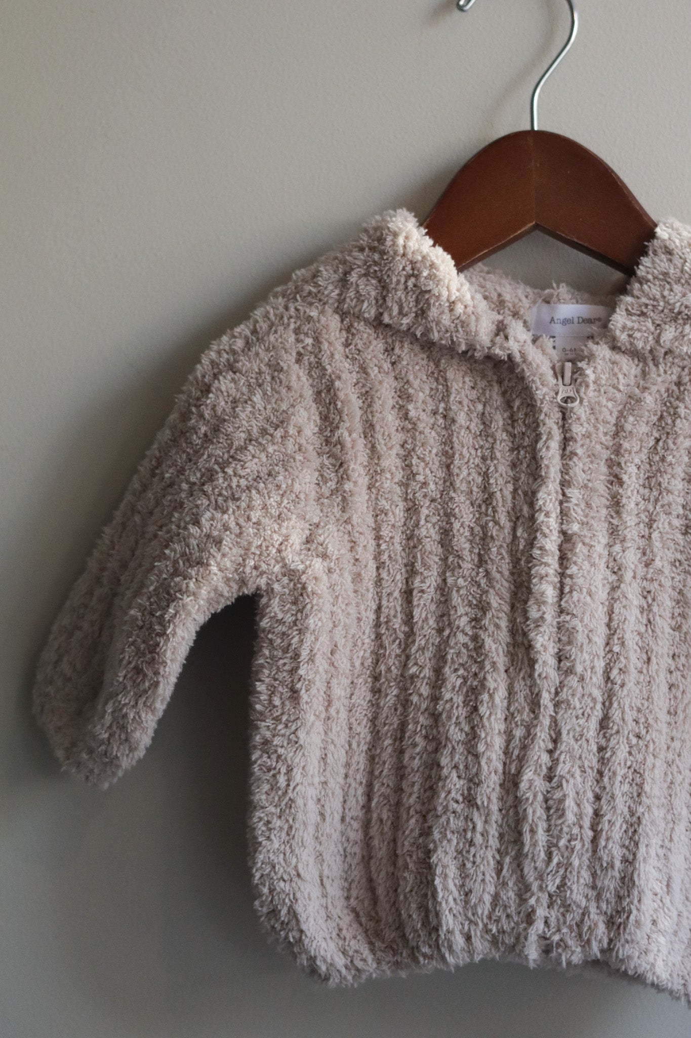 Chenille Hooded Jacket with Striped Texture