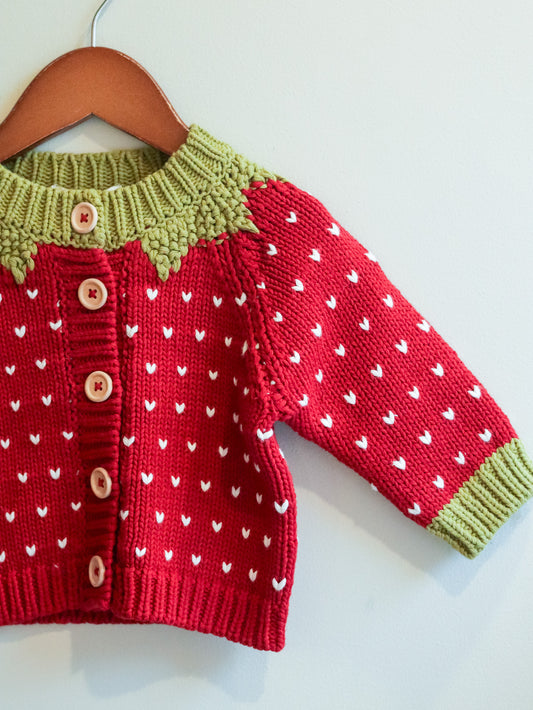 Cotton Strawberry Cardigan