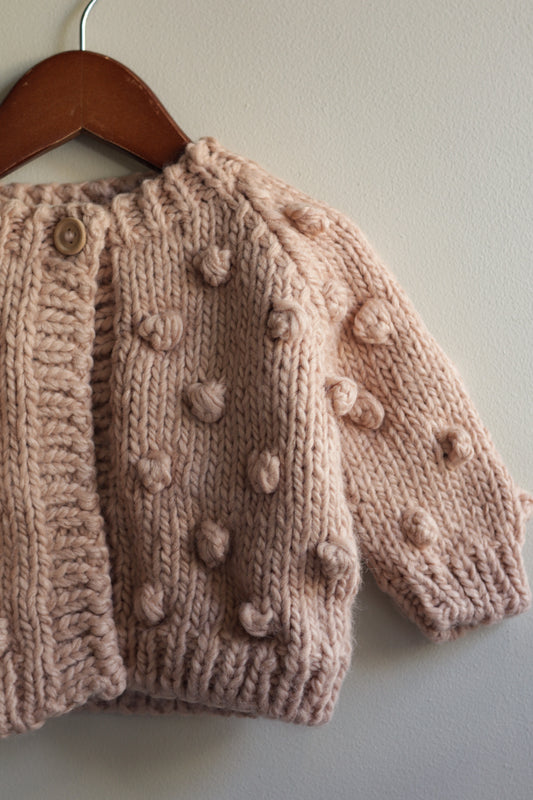 Popcorn Cardigan, Blush
