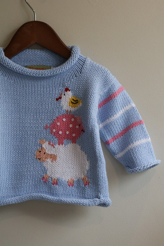 Roll Neck Animal Stack Sweater