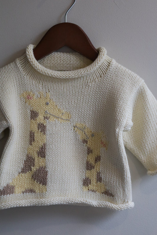 Roll Neck Giraffe Sweater Cream