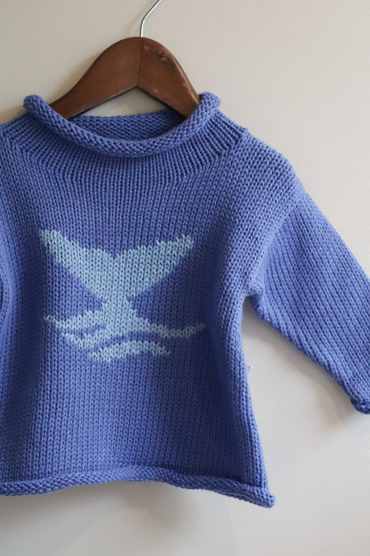 Roll Neck Whale Tail Sweater Purple