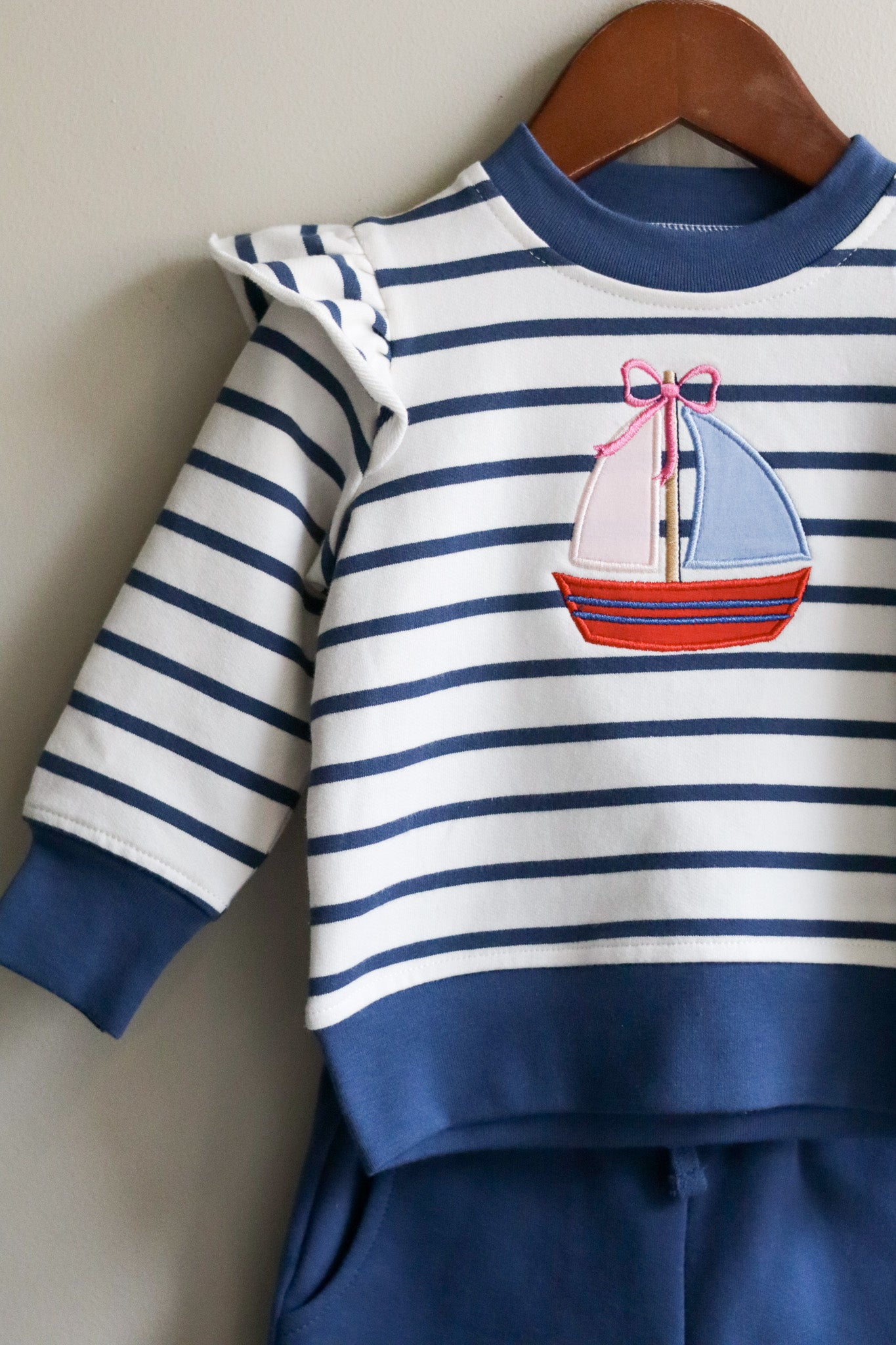 Bubbly Sailboat French Terry Set with Ruffle