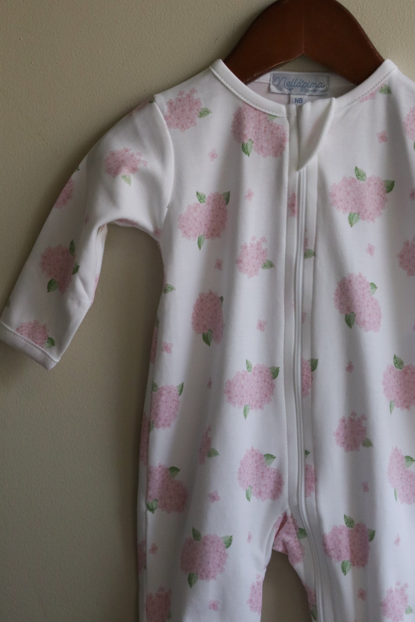 Hydrangeas Zipper Footie