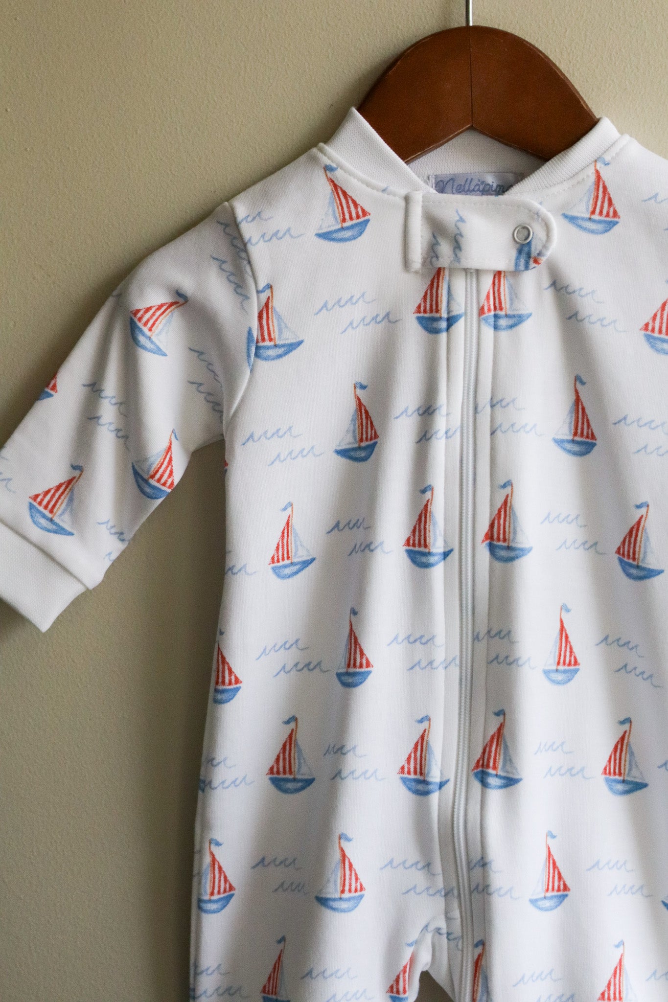 Sailboats Zipper Footie