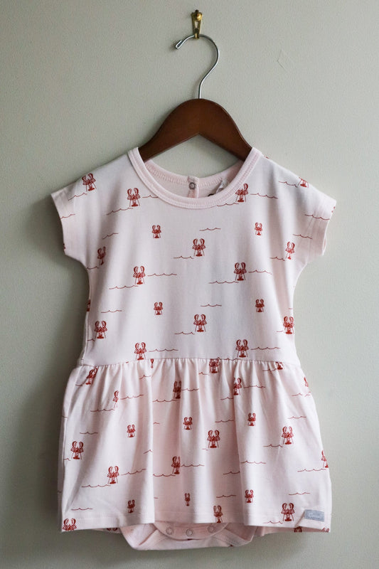 Cotton Modal Romper Lobsters Pink