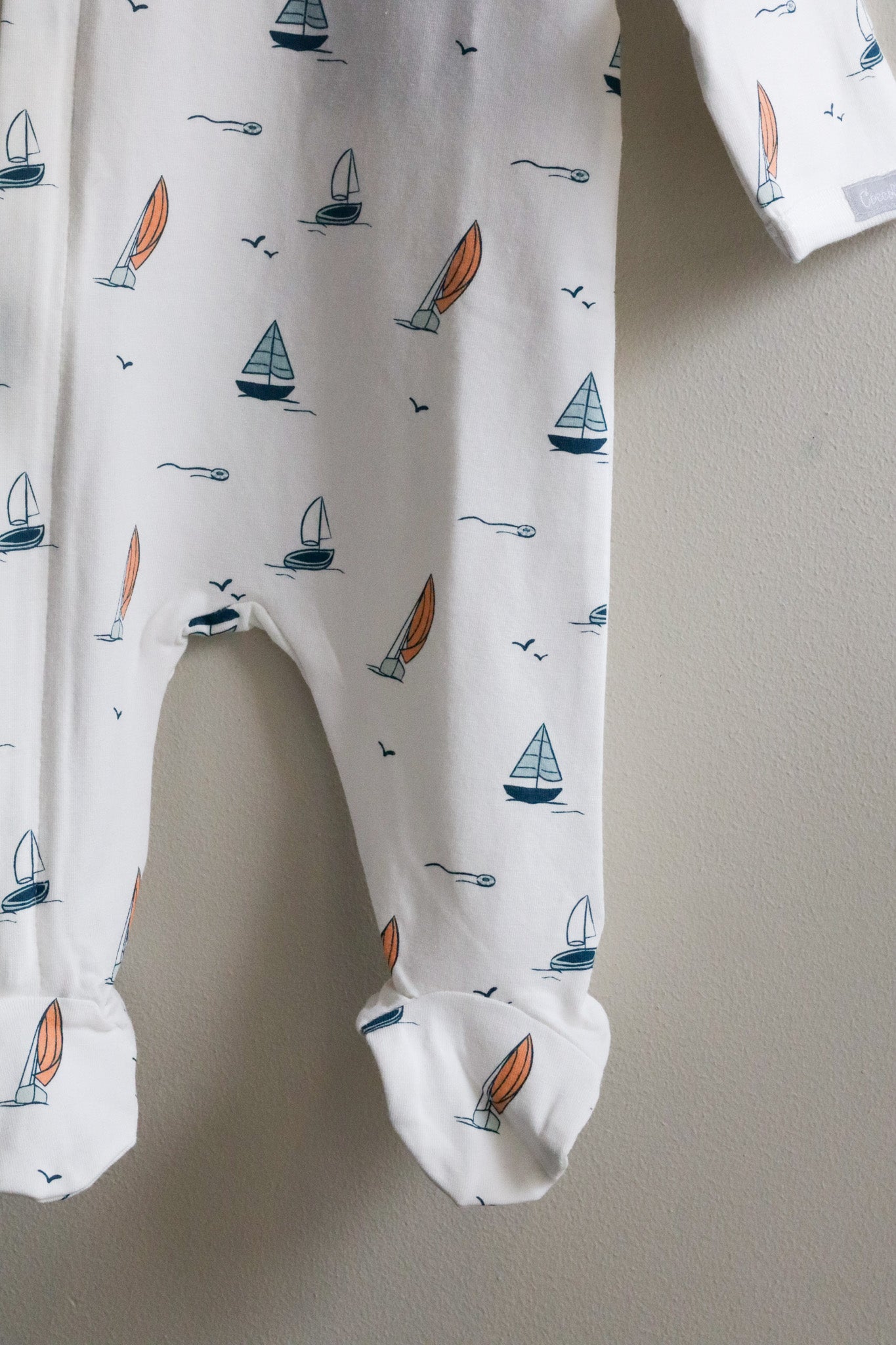 Cotton Modal Zipper Footie Boats