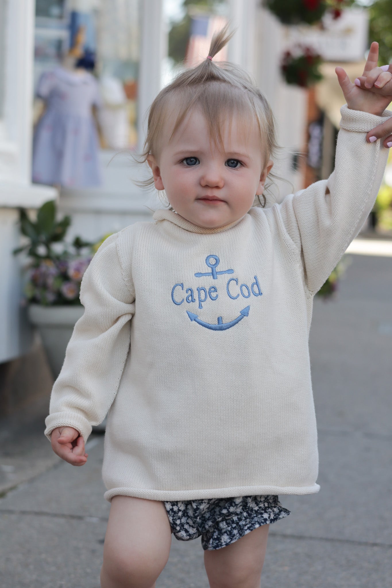 Roll Neck Cape Cod Anchor Sweater Natural