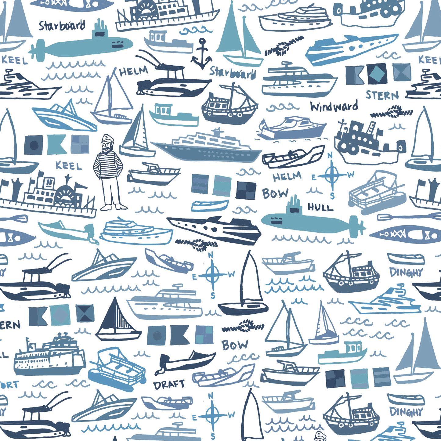 Boats Doodle Pajama